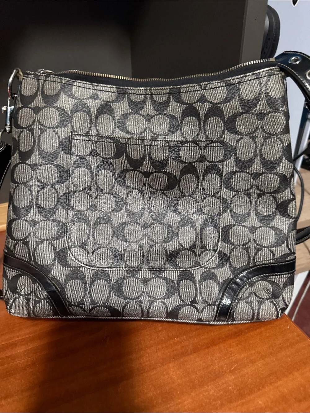Coach Signature Crossbody Bag in Black and Gray